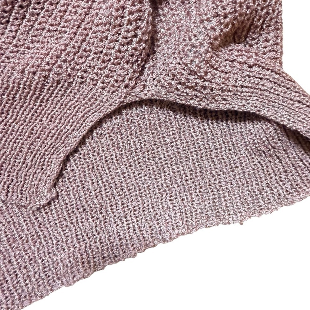 Lulu's | Eloise Dusty Pink V-Neck Loose Knit Sweater | Sz S - Picture 7 of 9